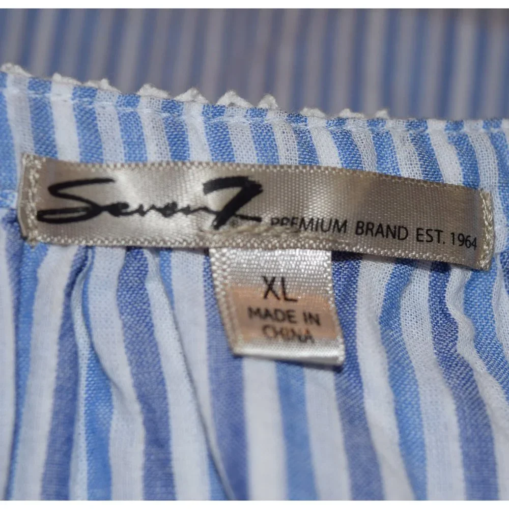 Seven7 Striped Tie Front Blouse size XL - Picture 9 of 10